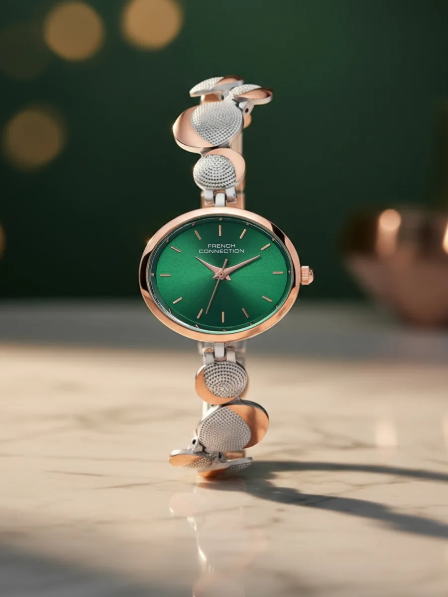 Rose Gold Green Dial Bracelet Watch