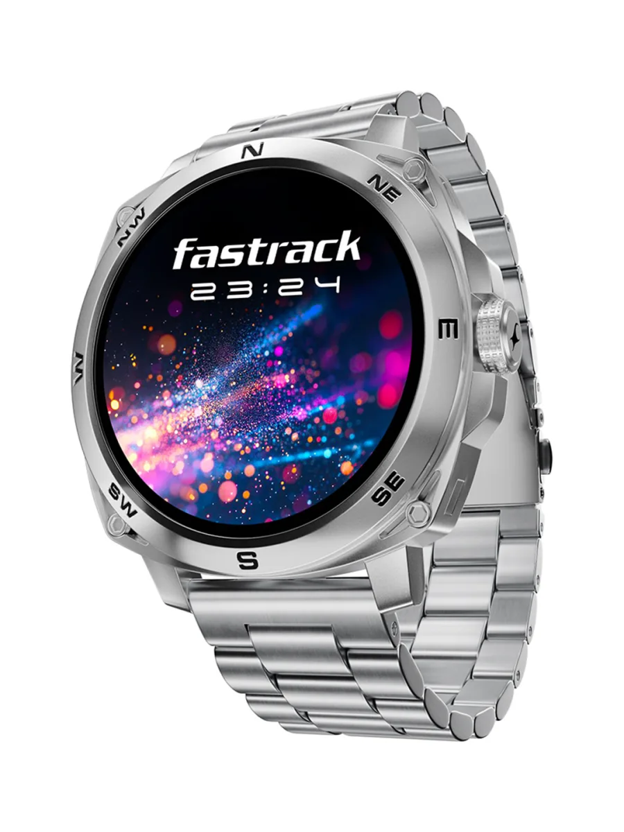 Silver Steel Round Smartwatch