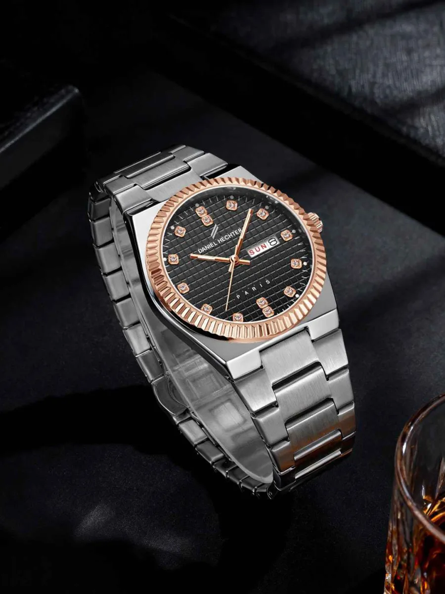 Silver Steel Day-Date Watch