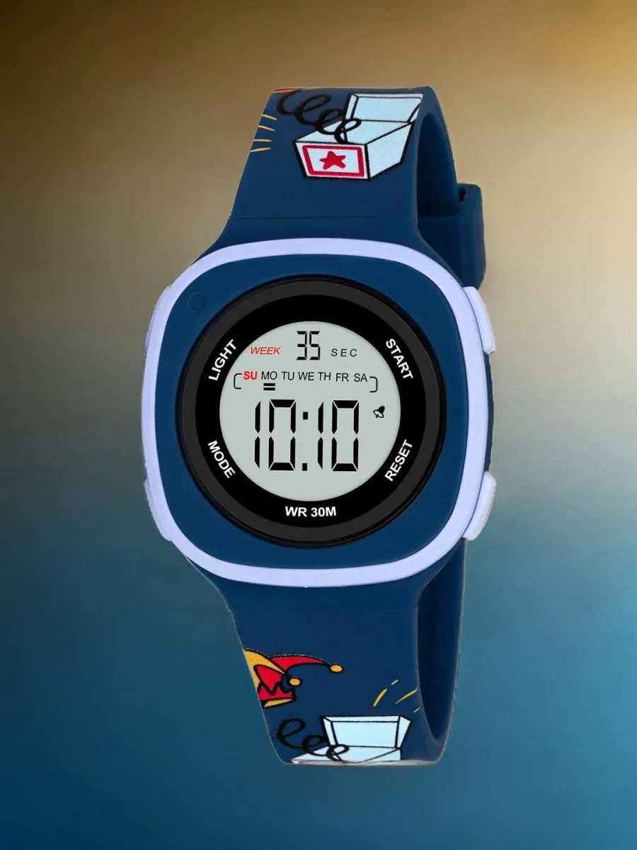 Navy Printed Digital Watch