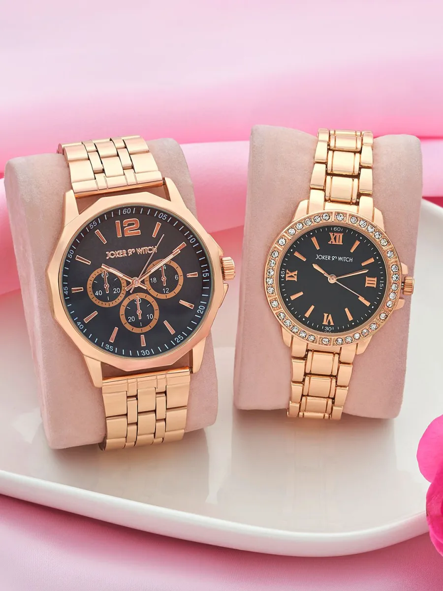 Rose Gold Bracelet Watch Set