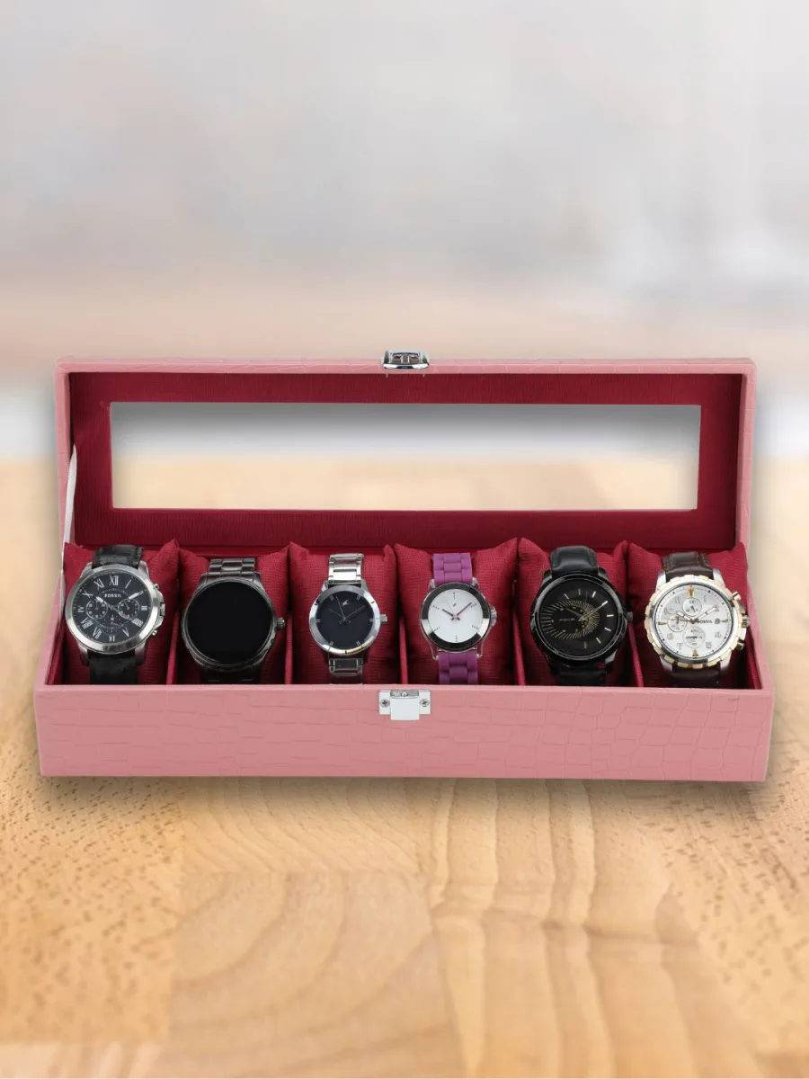 Pink Watch Storage Box