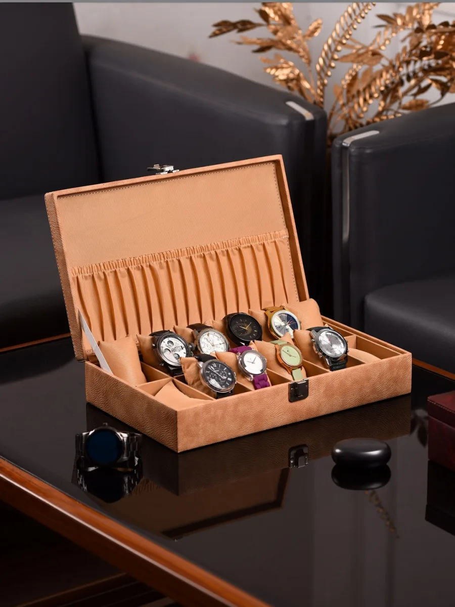 Tan Watch Storage Box