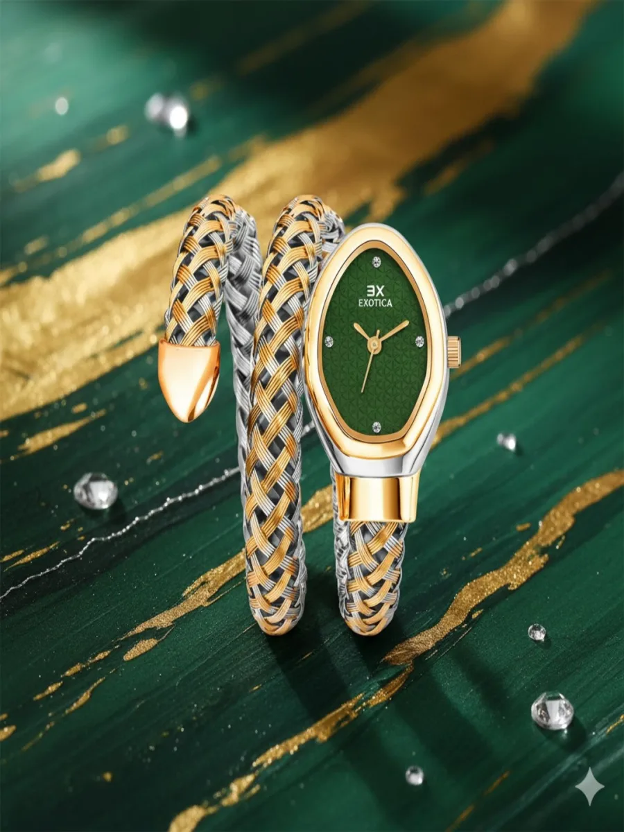 Green Oval Bracelet Watch