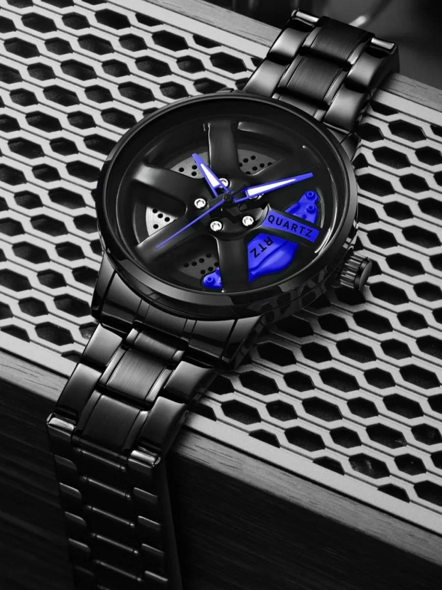 Black Steel Sport Watch