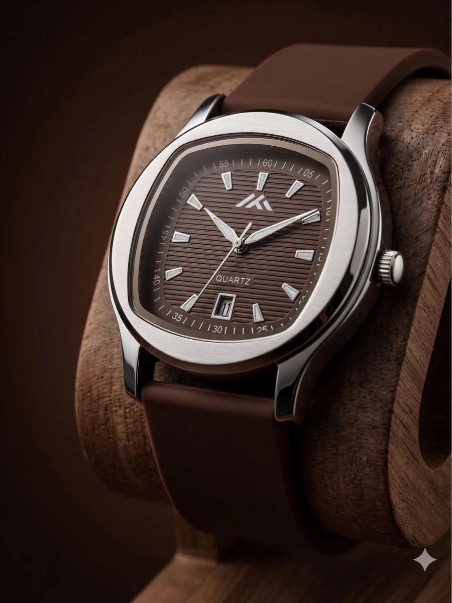 Brown Silicone Analog Watch