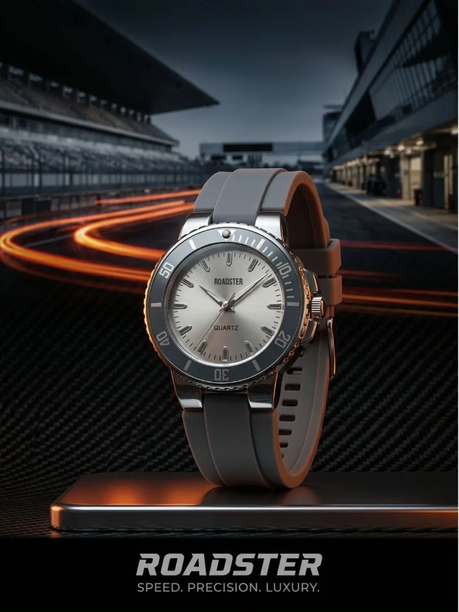Grey Silicone Analog Watch
