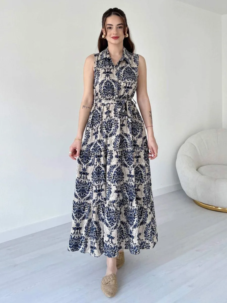 Tiered Fit & Flare Maxi Dress