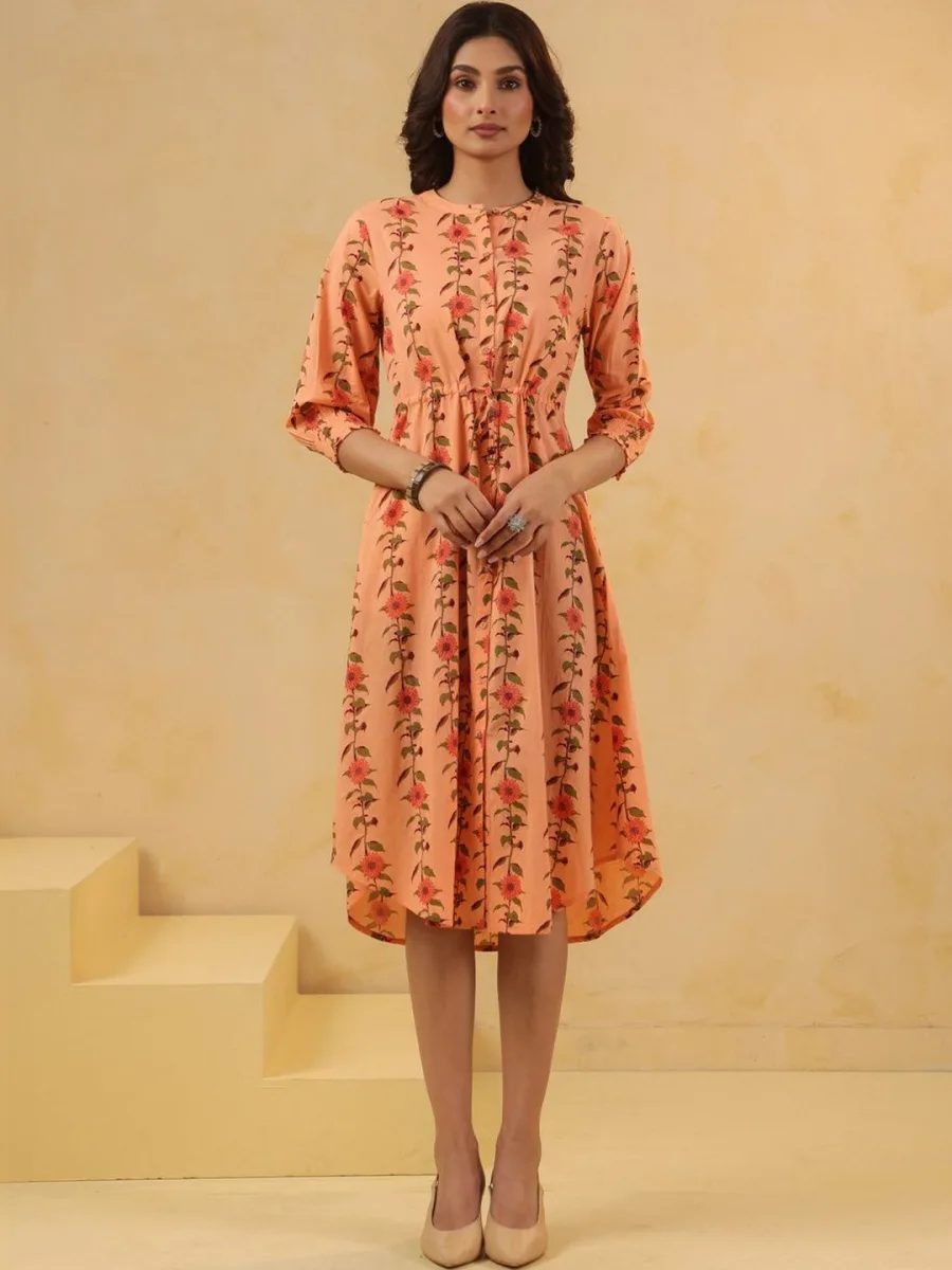 Printed A-Line Dress