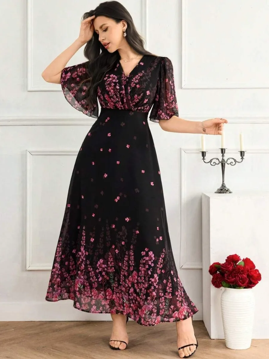 Printed Fit & Flare Dress