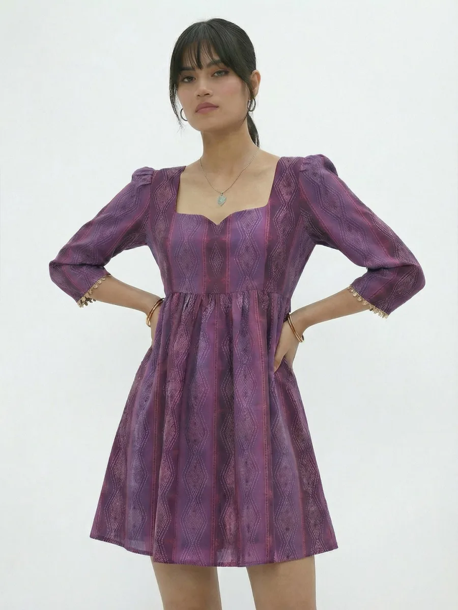 Print Fit & Flare Mini Dress
