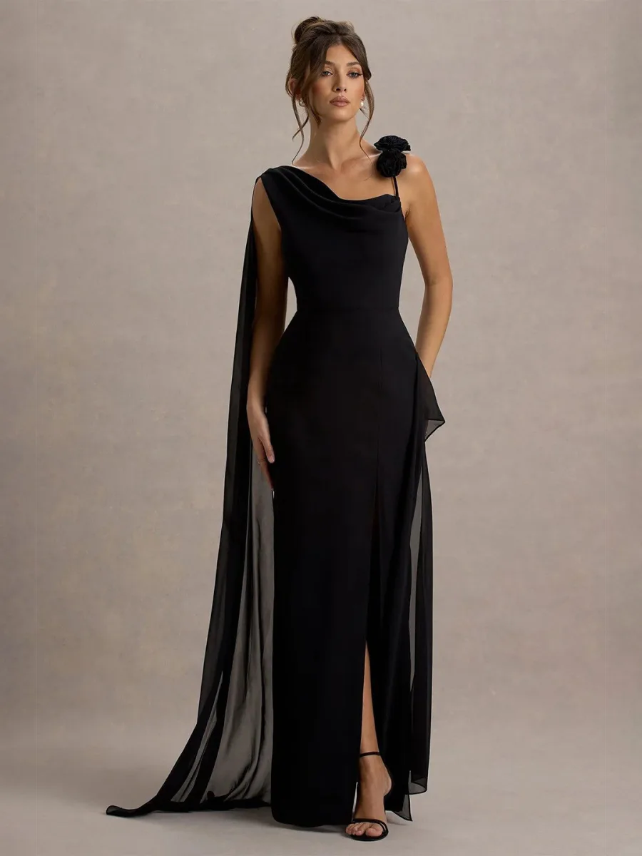 Georgette Cowl Neck Dress