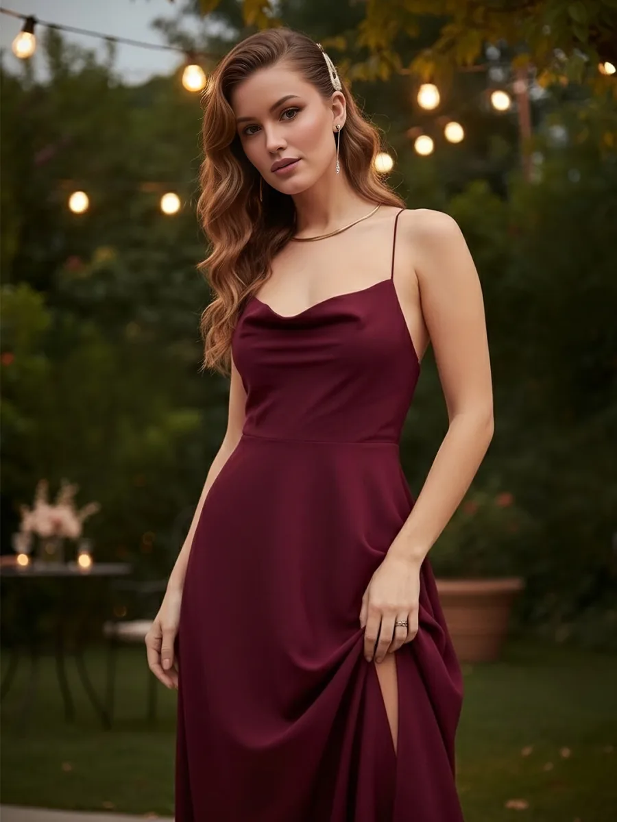 Shoulder Straps Maxi Dress