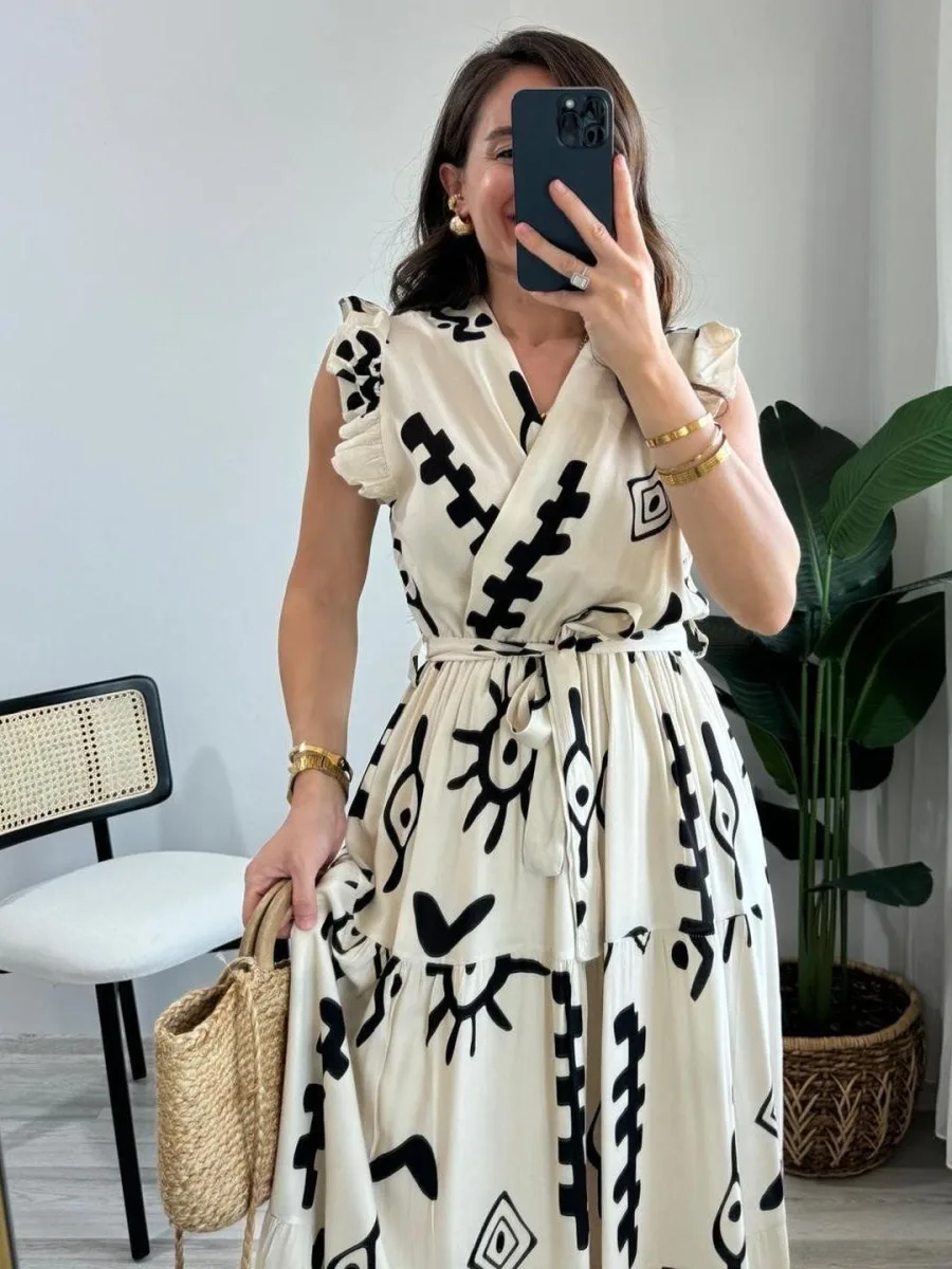 Abstract Maxi Dress