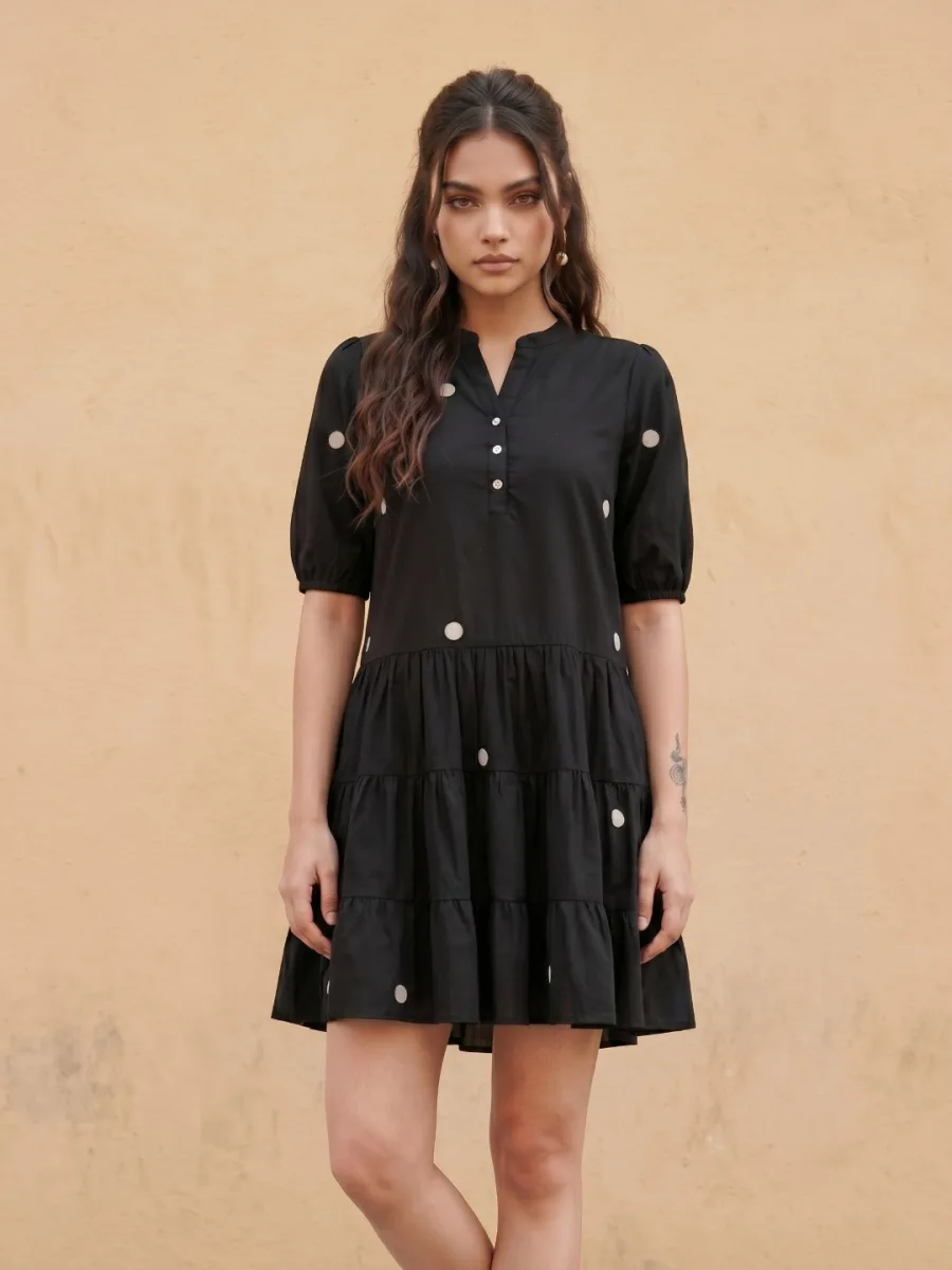 Printed A-Line Mini Dress