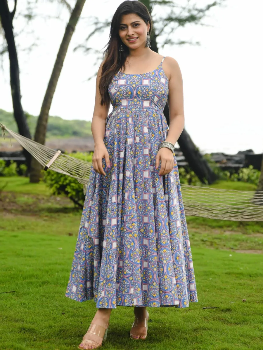 Print A-Line Maxi Dress