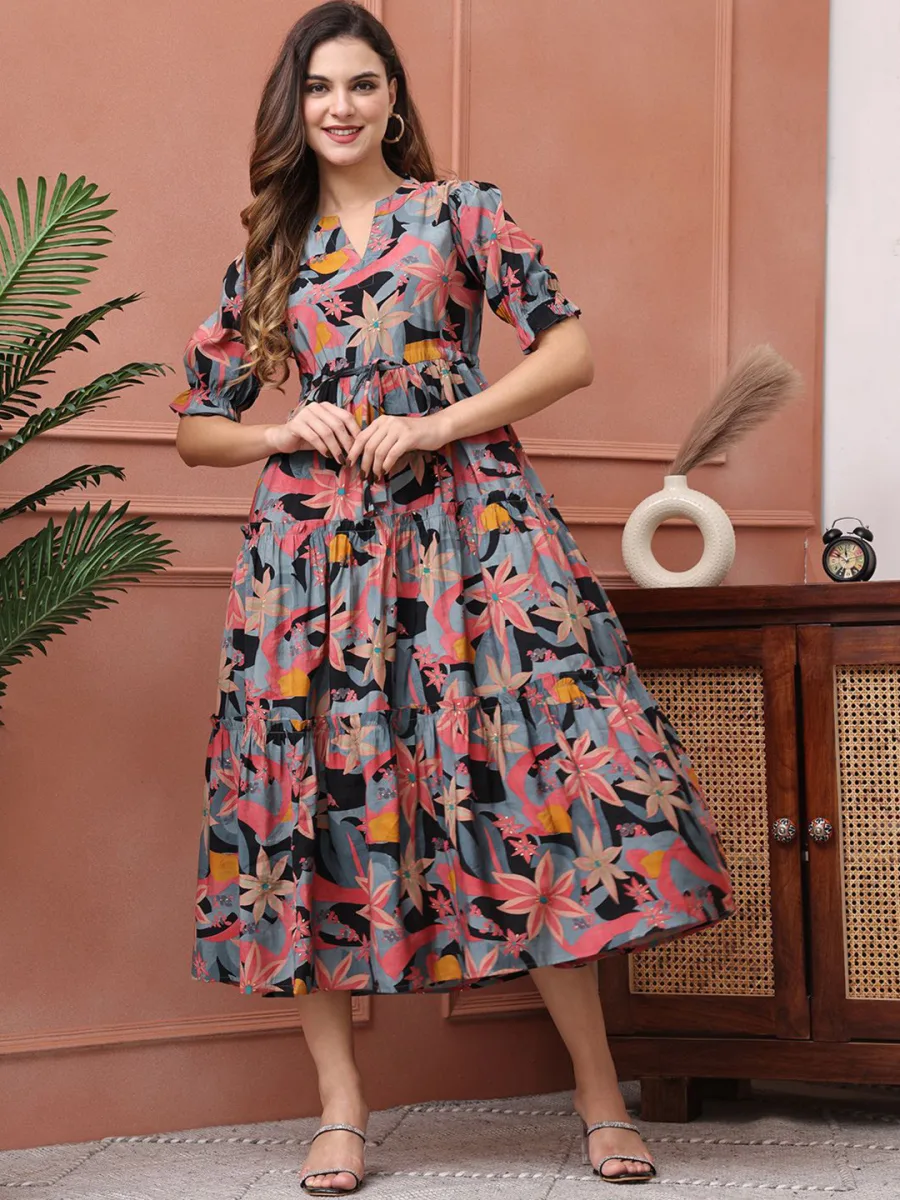 Floral Print Fit & Flare Dress