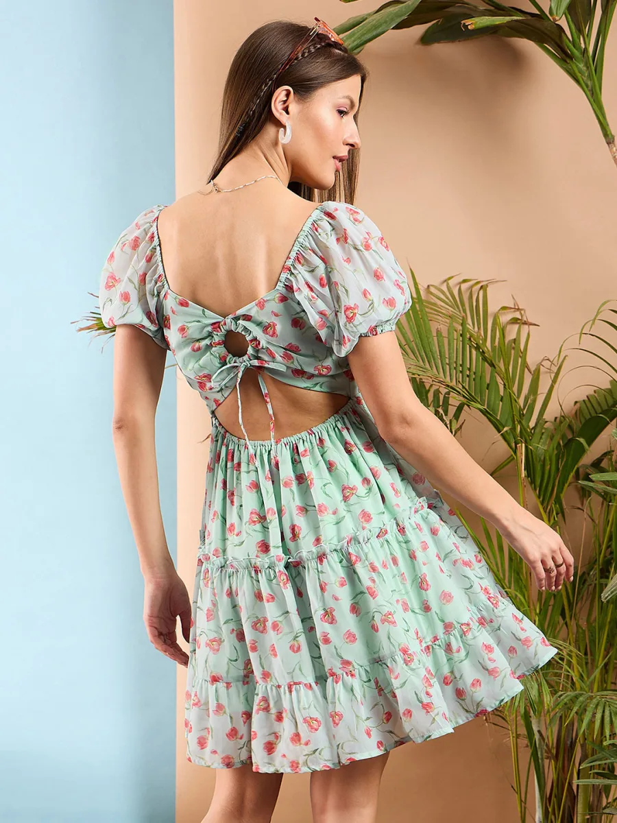 Floral Print Fit & Flare Dress