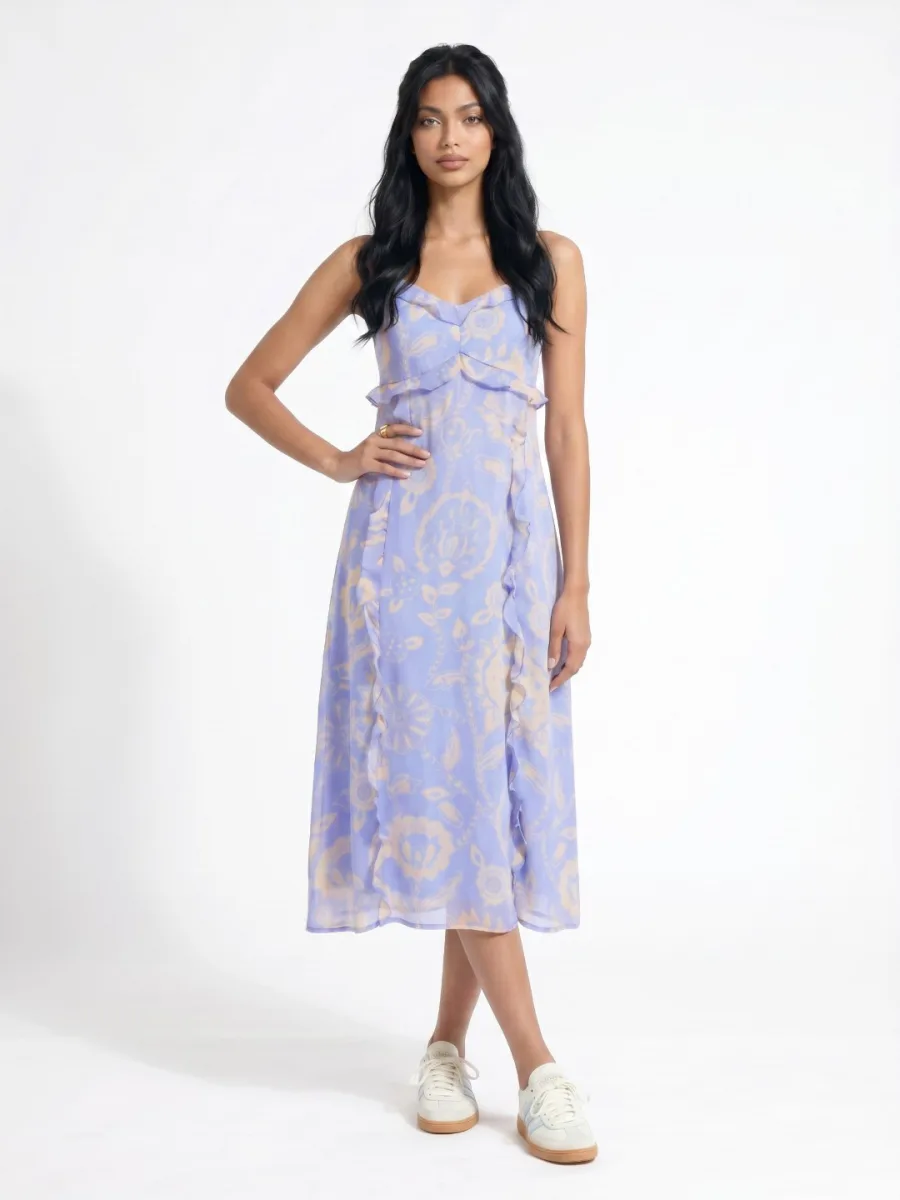 Print Fit & Flare Midi Dress