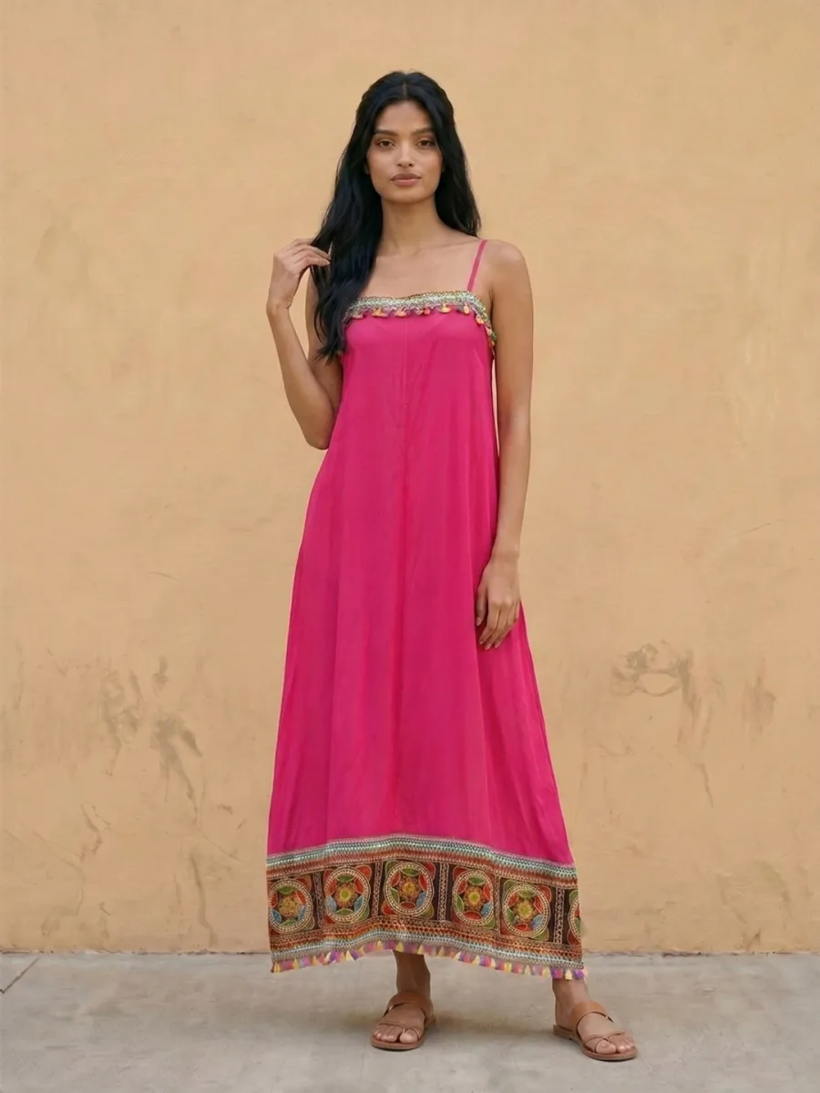 Floral Embroidered Maxi Dress