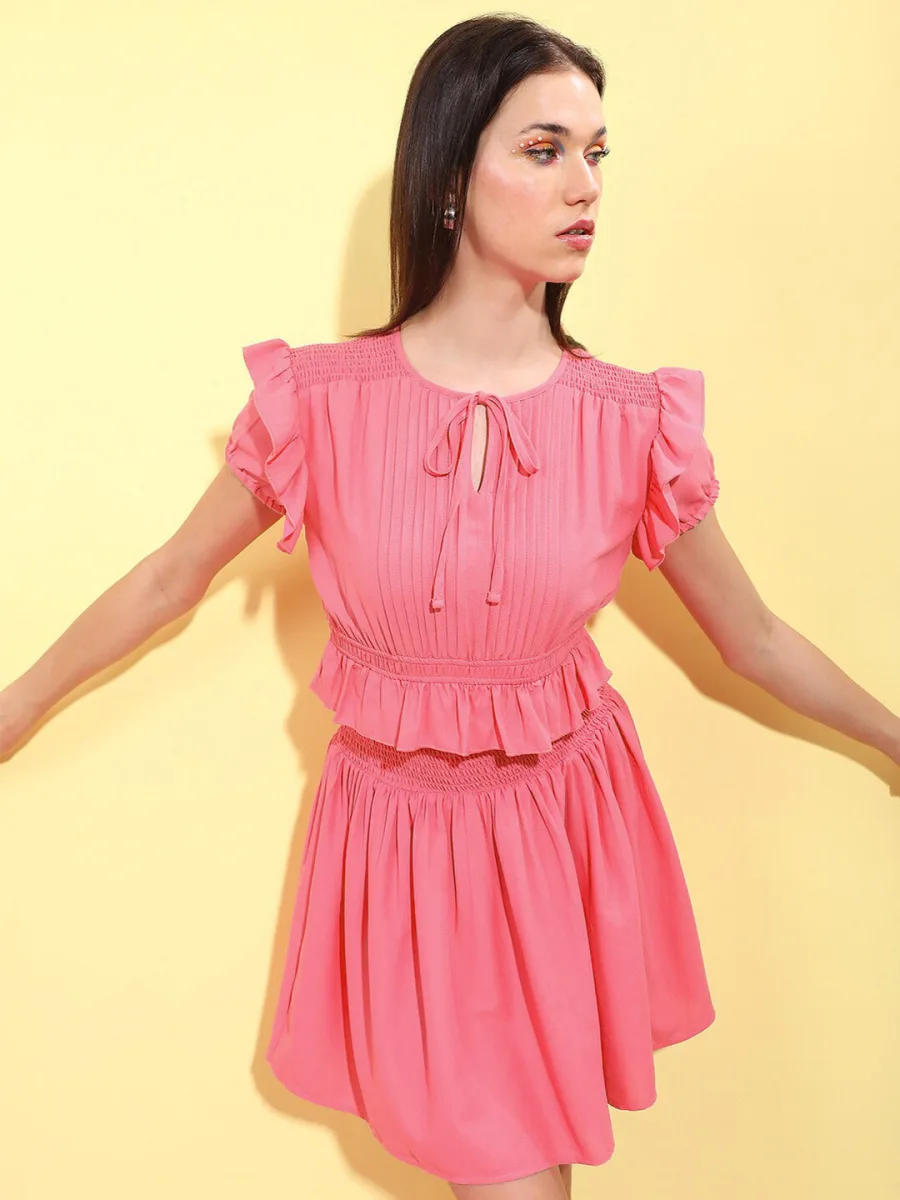 Fit & Flare Puff Sleeve Dress