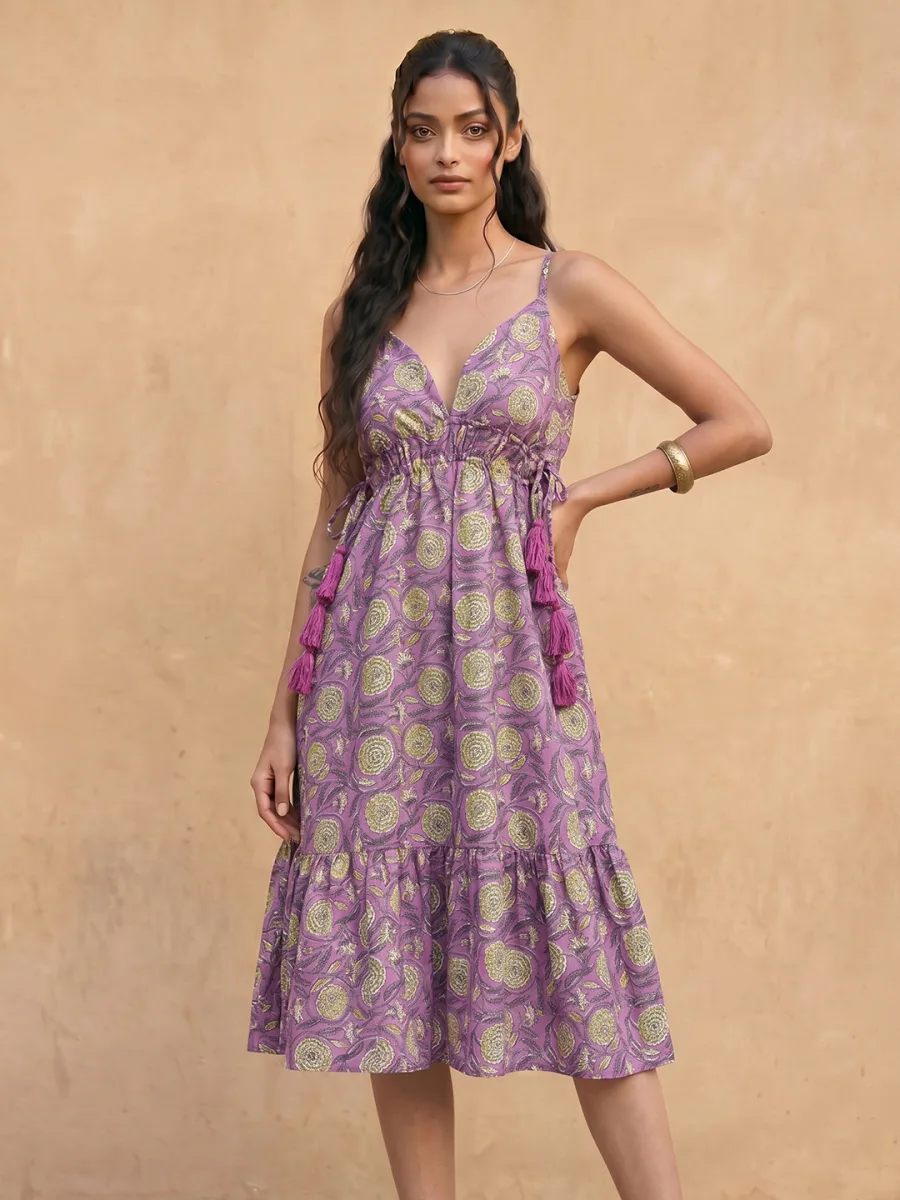 Floral A-Line Tiered Dress