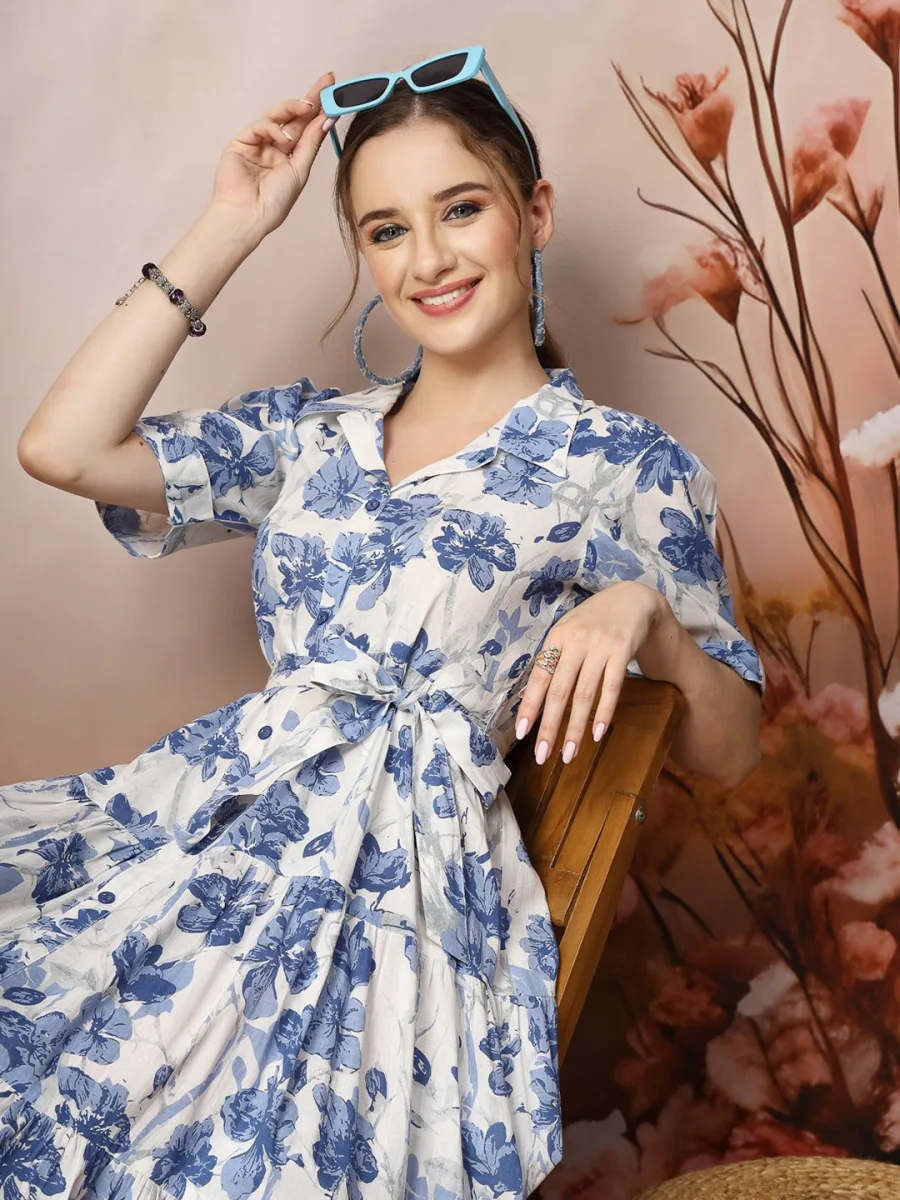 Floral Print Fit & Flare Maxi Dress