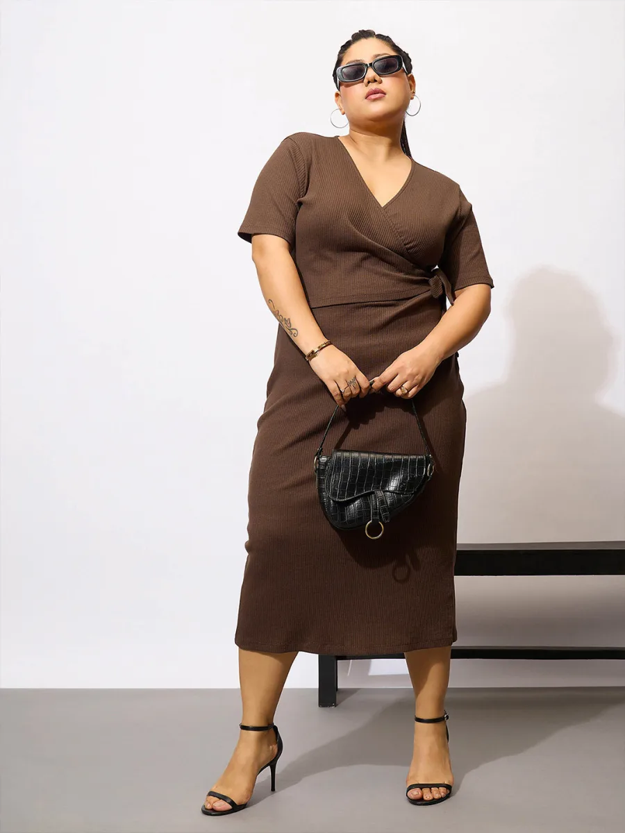 Plus Size Sheath Midi Dress