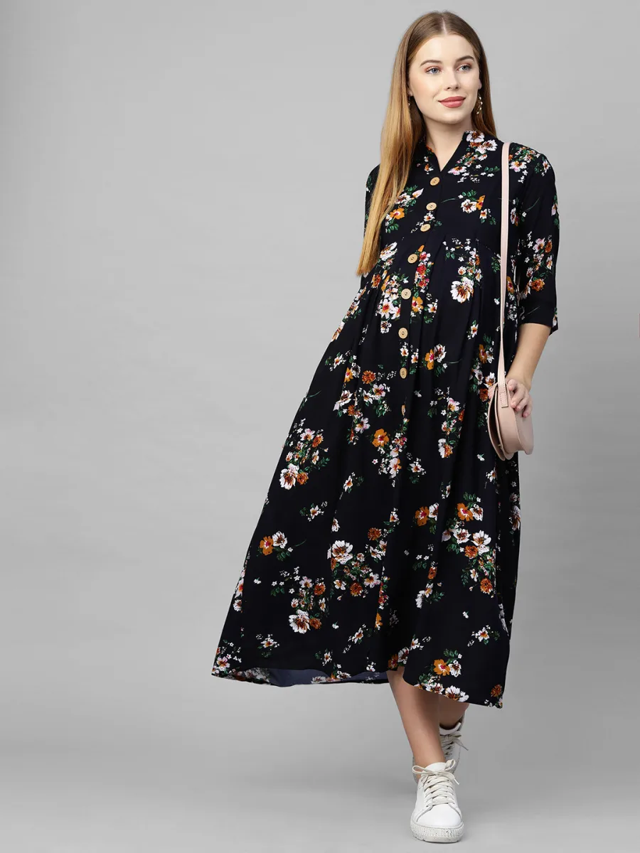 Floral Maternity Maxi Dress