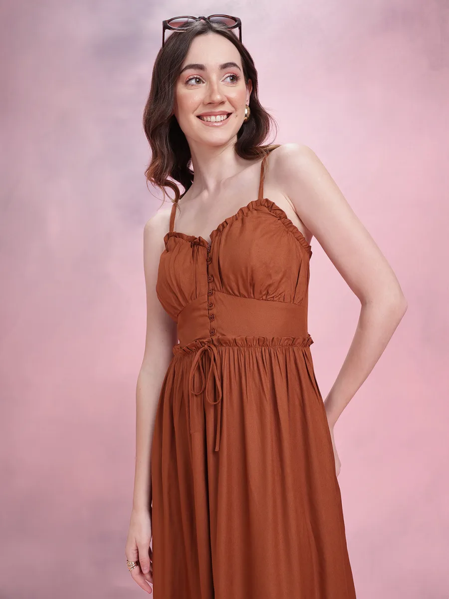 Lace Insert & Ruffle Dress