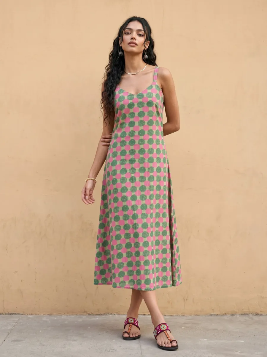 Pure Cotton A-Line Maxi Dress