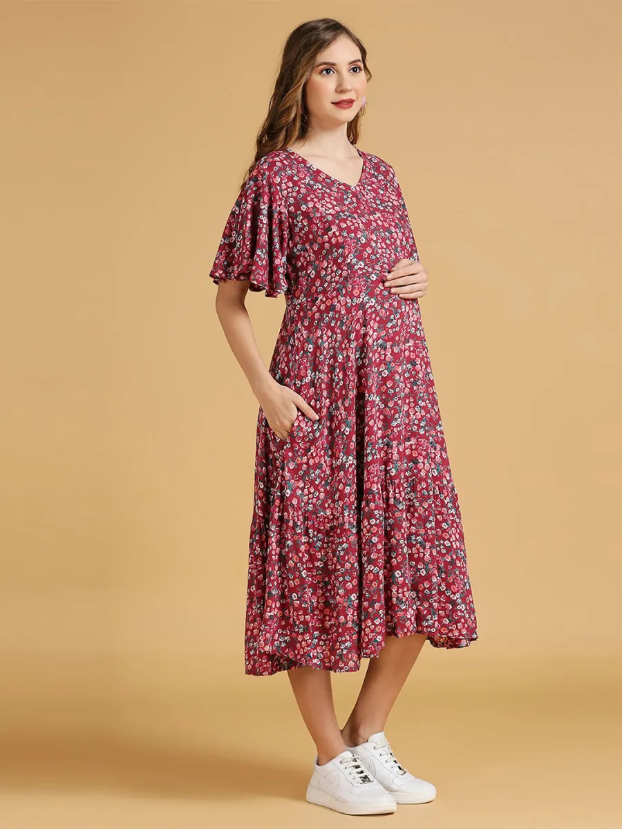 Floral Print Maternity Dress