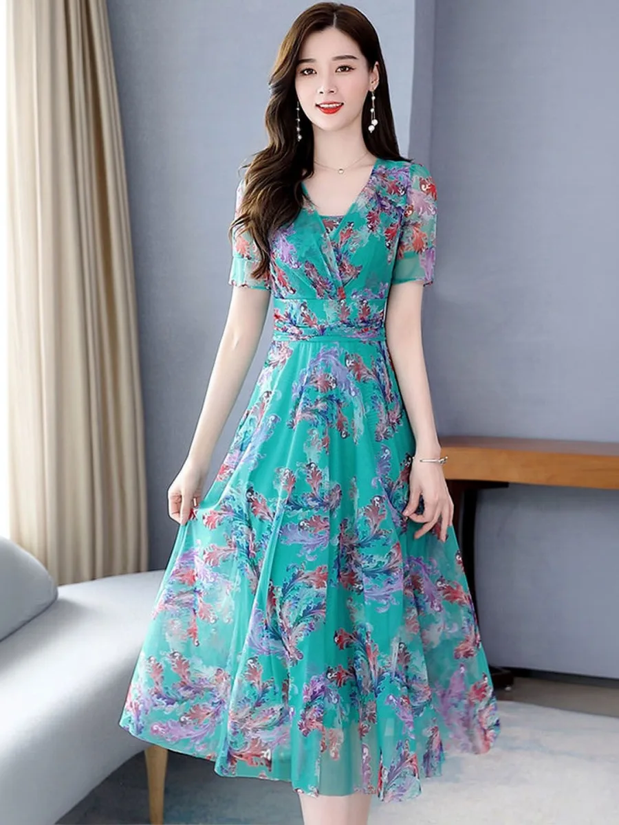 Floral Print Fit & Flare Midi Dress