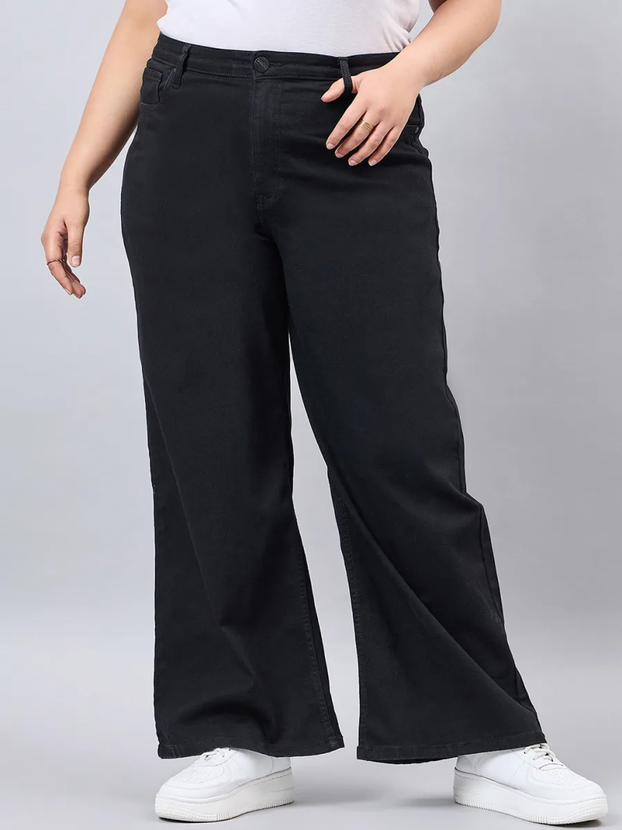 Women Plus Size Wide Leg Jeans