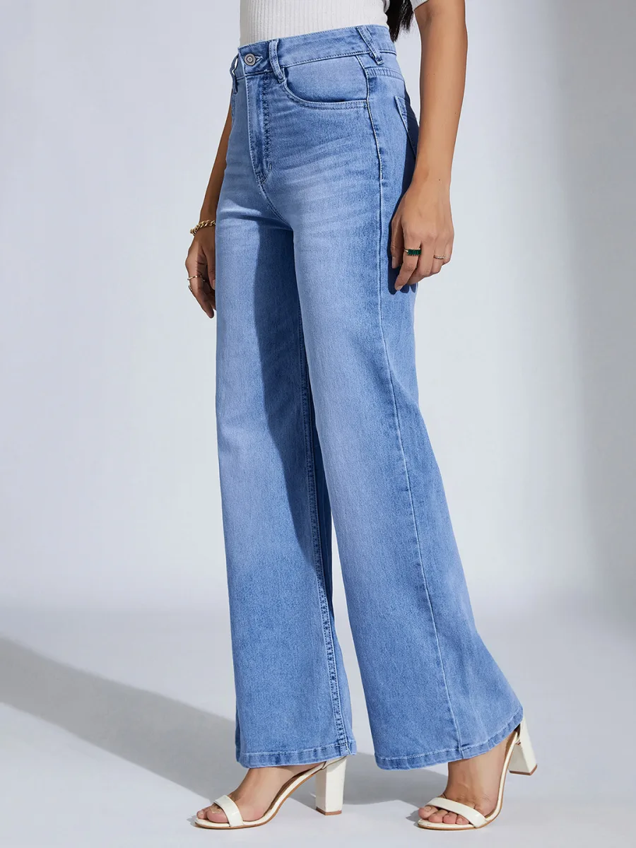 Women Wide Leg High-Rise Jeans