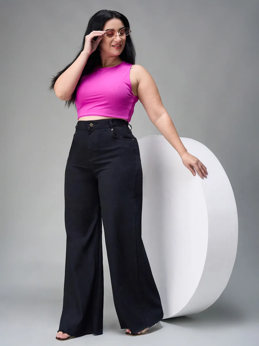 Matte Wide Leg Jeans