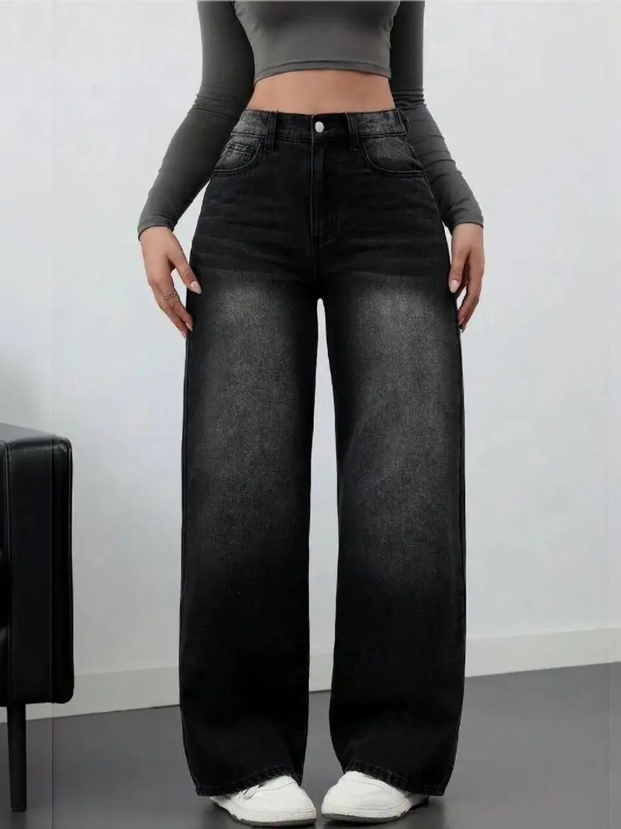 Women Wide Leg High-Rise Jeans
