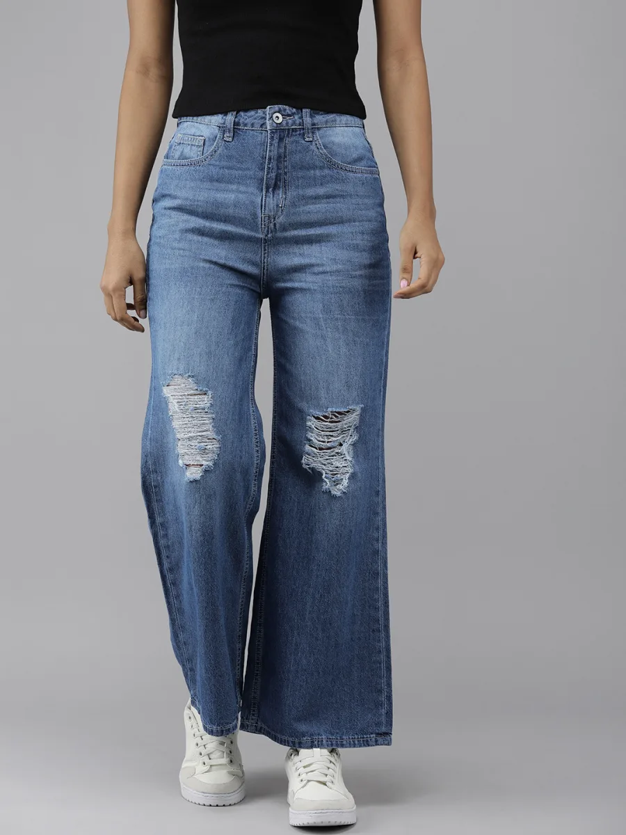 Women Wide Leg Casual Jeans