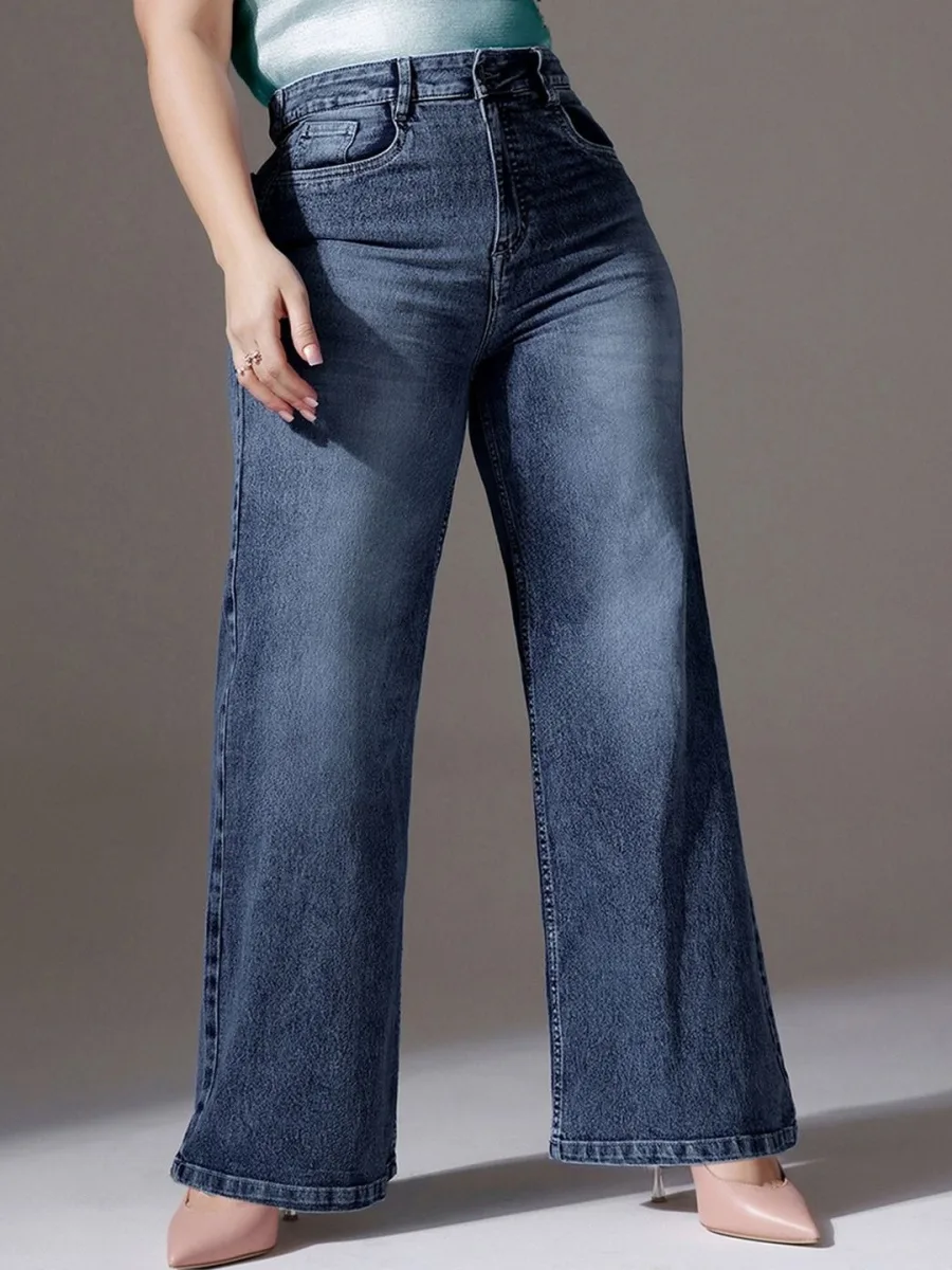 Women Wide Leg High-Rise Jeans