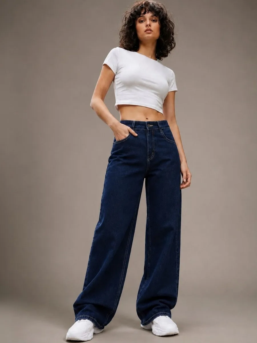 Women Navy Strachable Jeans