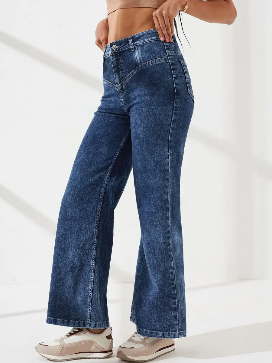 Women Wide Leg High-Rise Jeans