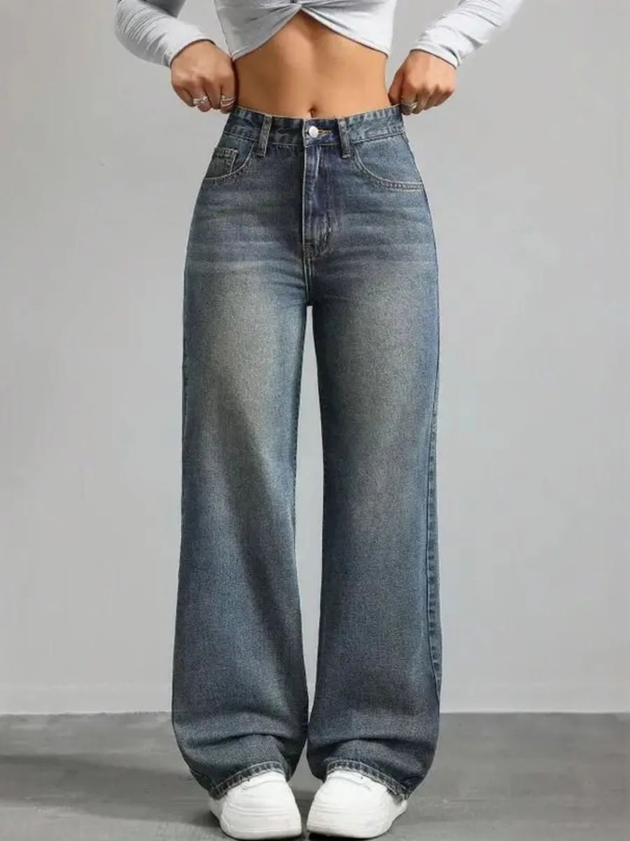 Women Wide Leg High-Rise Jeans