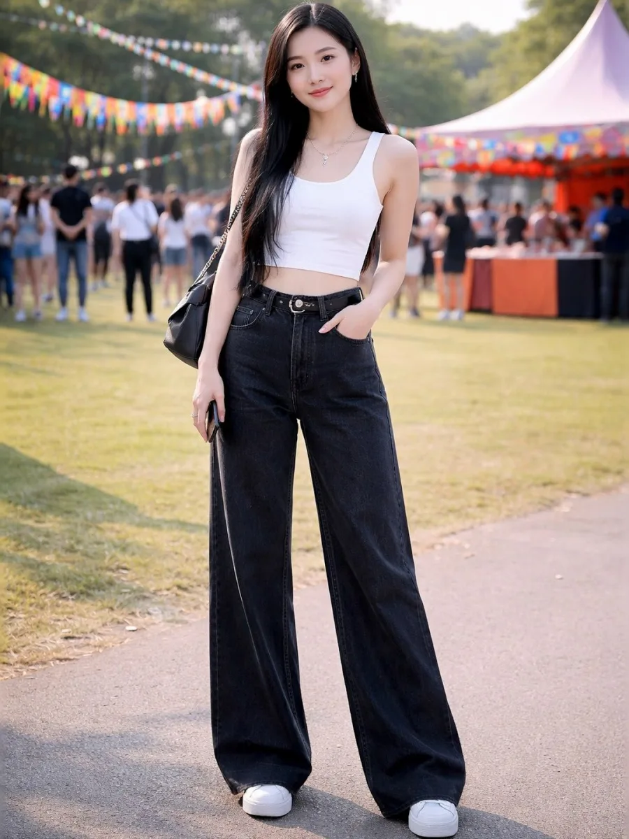 Women Wide Leg High-Rise Jeans
