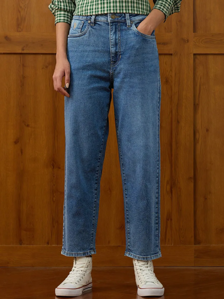 Signature High-Rise Jeans — Peach