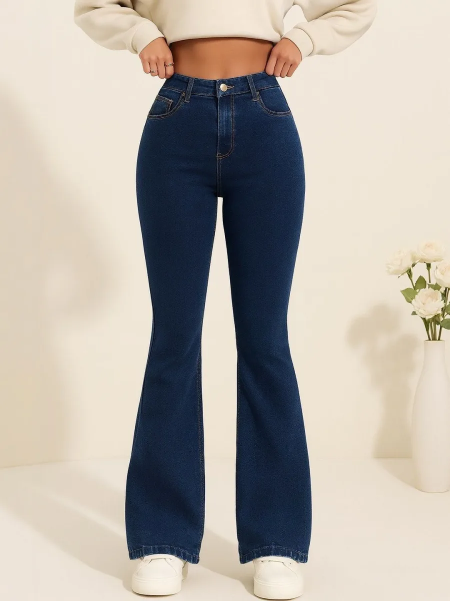 Soft High-Rise Jeans — Espresso