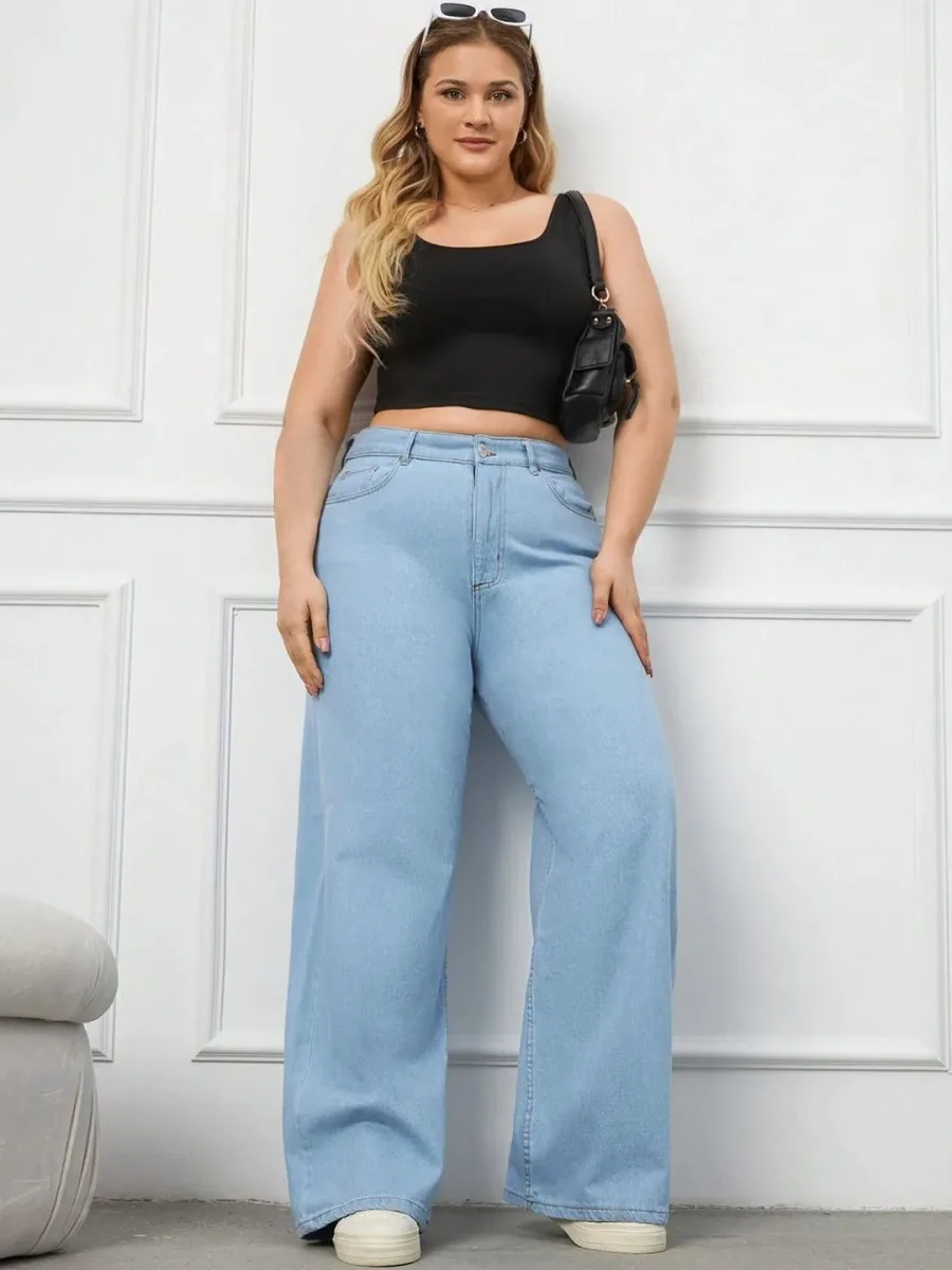 Plus Size Wide Leg Jeans