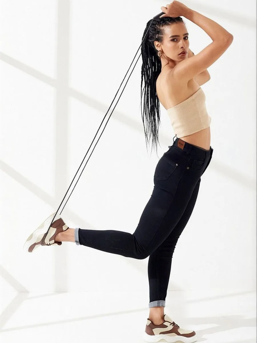 Women High-Rise Cotton Jeans