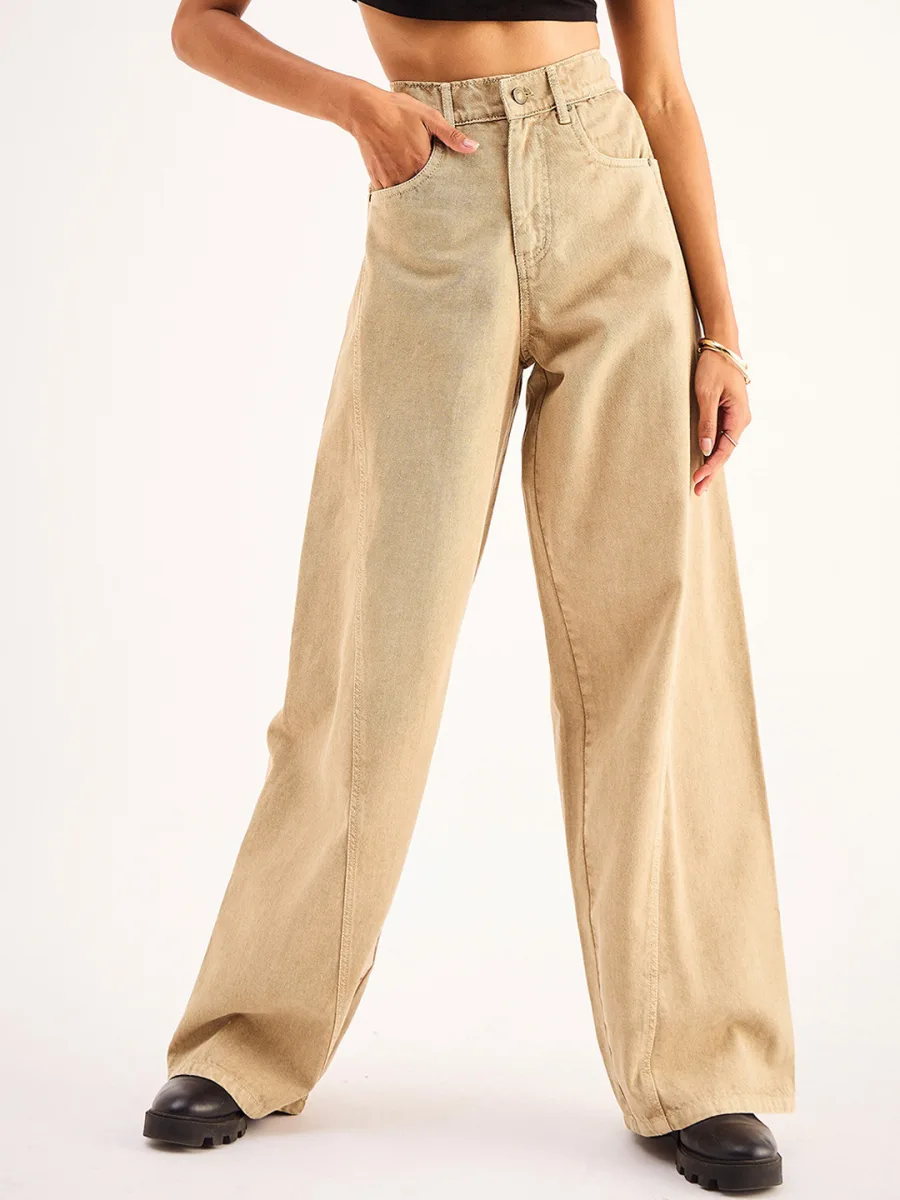 Women Wide Leg High-Rise Jeans