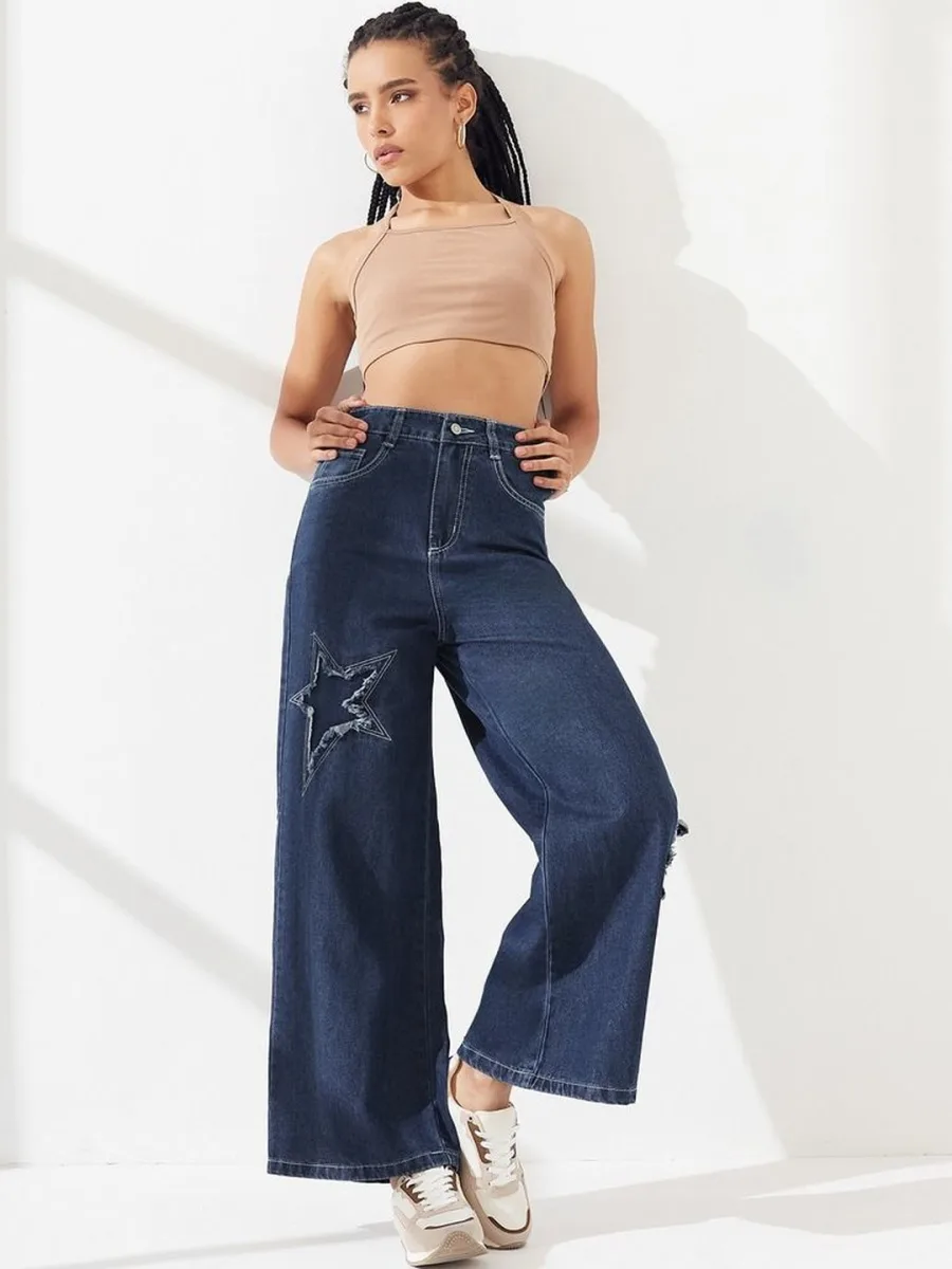 Lightweight Wide Leg Jeans — Caramel