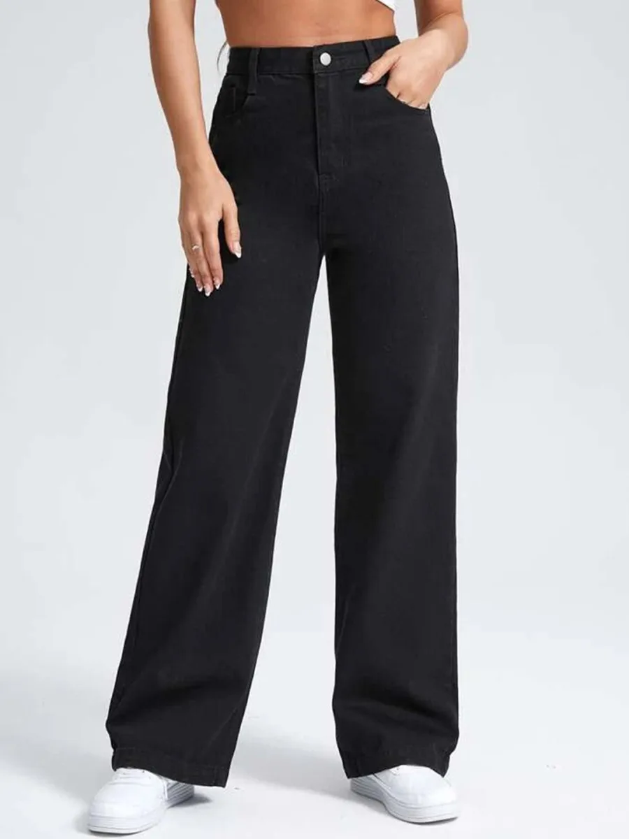 Women Wide Leg High-Rise Jeans